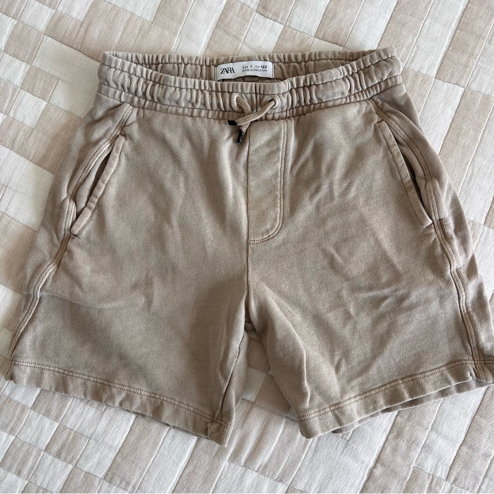 Zara Beige Drawstring Shorts